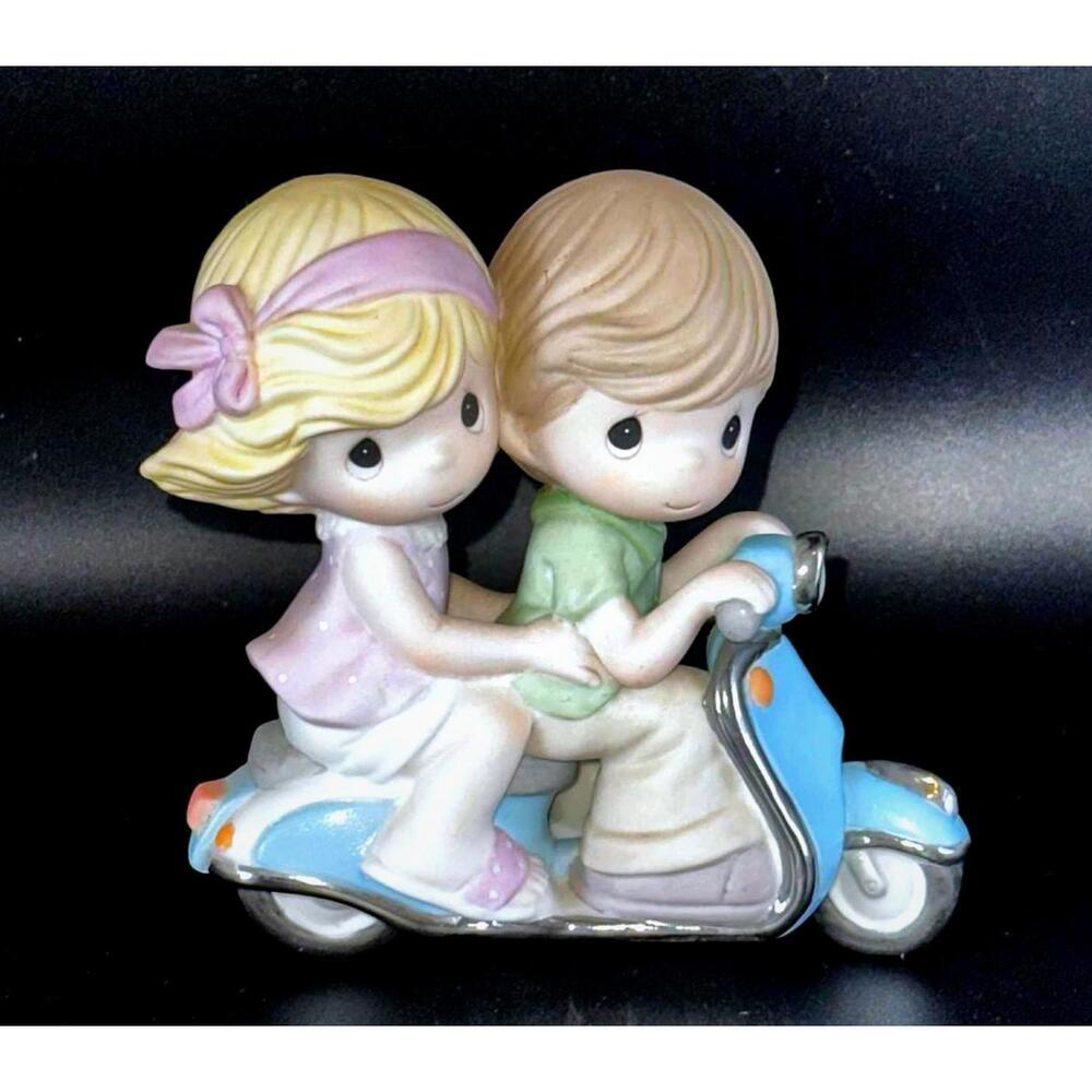 Precious Moments Charming Figurine of Kids on Scooter